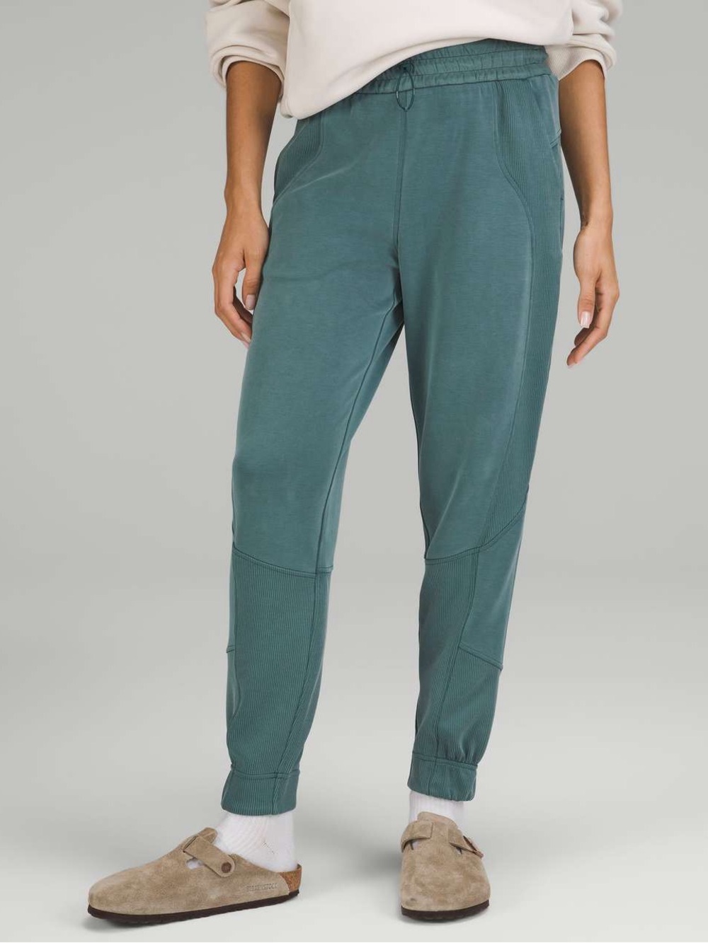 Lululemon Brushed Softstreme Ribbed High-Rise Jogger - Green Jasper